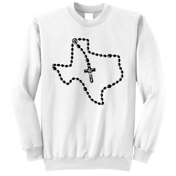 Texas State Map Catholic Rosary Sweatshirt