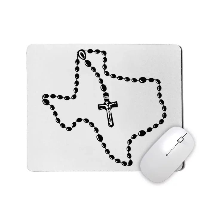 Texas State Map Catholic Rosary Mousepad