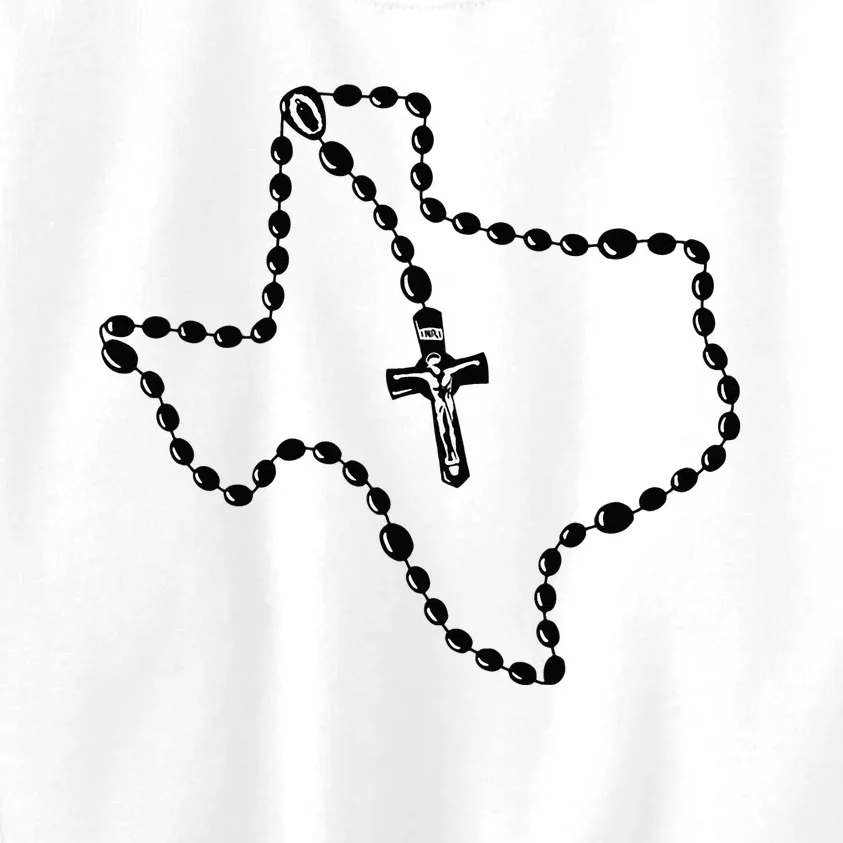 Texas State Map Catholic Rosary Kids Sweatshirt