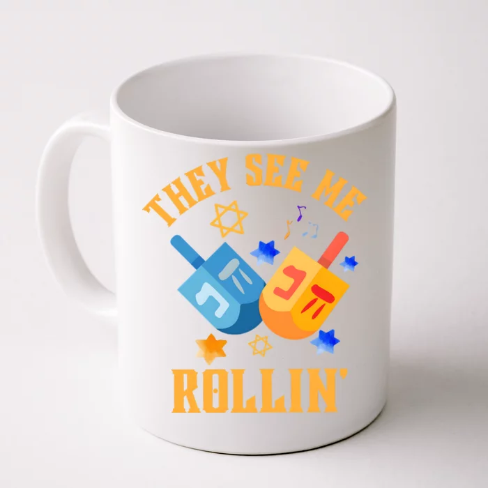 They See Me Rollin Hanukkah Jewish Front & Back Coffee Mug