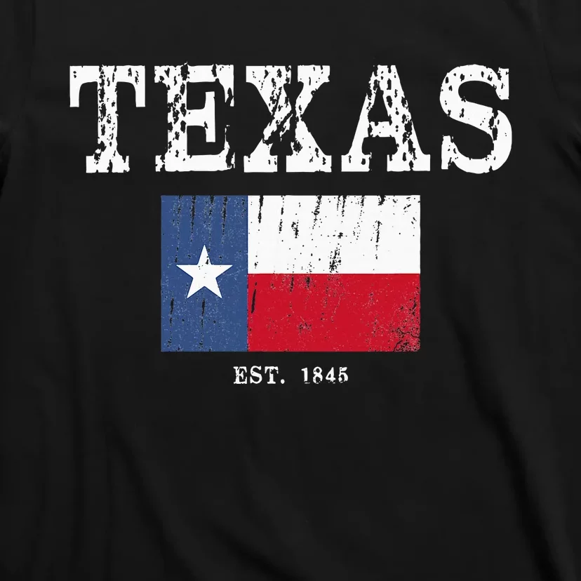 Texas State Map Flag Distressed T-Shirt