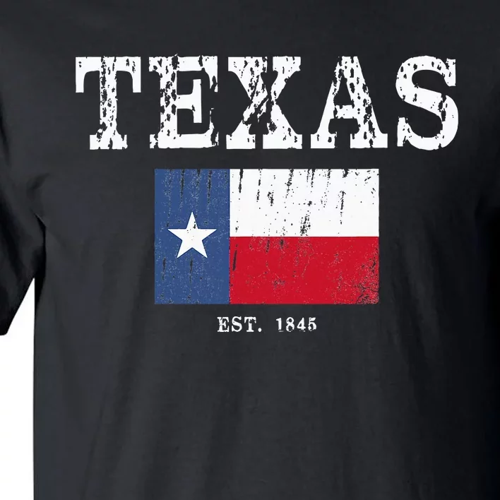 Texas State Map Flag Distressed Tall T-Shirt