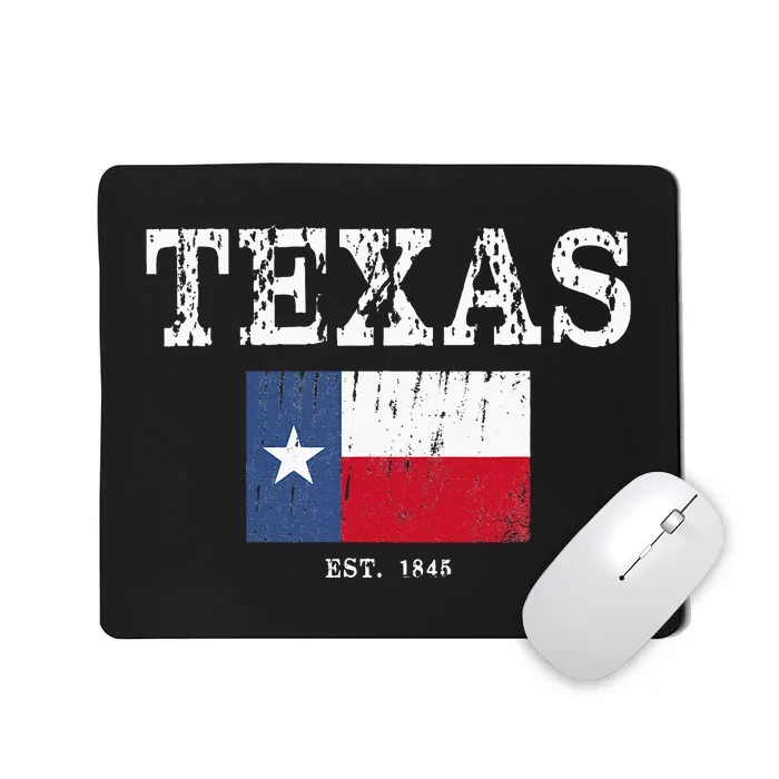 Texas State Map Flag Distressed Mousepad