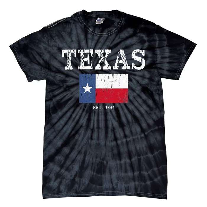 Texas State Map Flag Distressed Tie-Dye T-Shirt