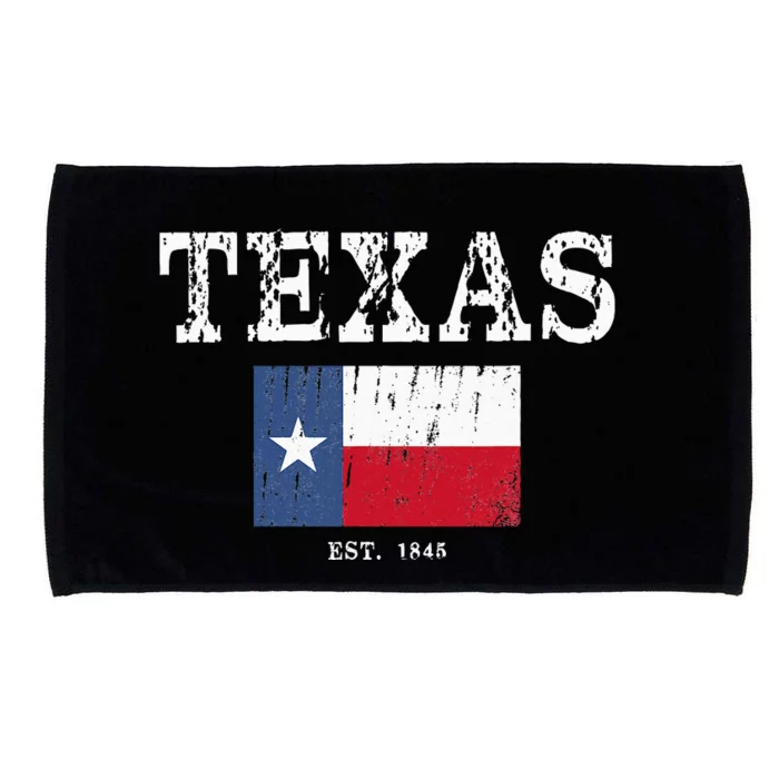 Texas State Map Flag Distressed Microfiber Hand Towel