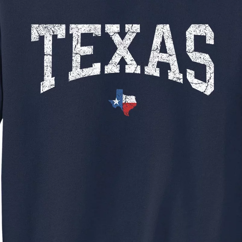 Texas State Map Flag Distressed Tall Sweatshirt