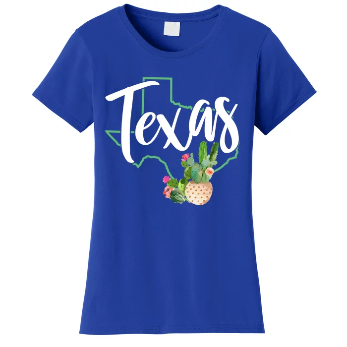 Texas State Map Pride Cactus Vintage Texas Gift Women's T-Shirt