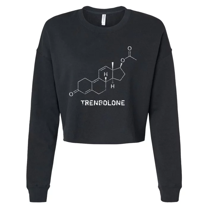 Trenbolone Steroid Molecule Hardcore Bodybuilding Cropped Pullover Crew