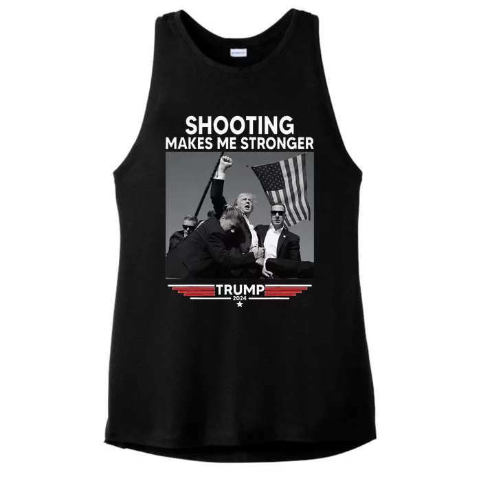 Trump Shooting Makes Me Stronger Shooting Ladies Tri-Blend Wicking Tank