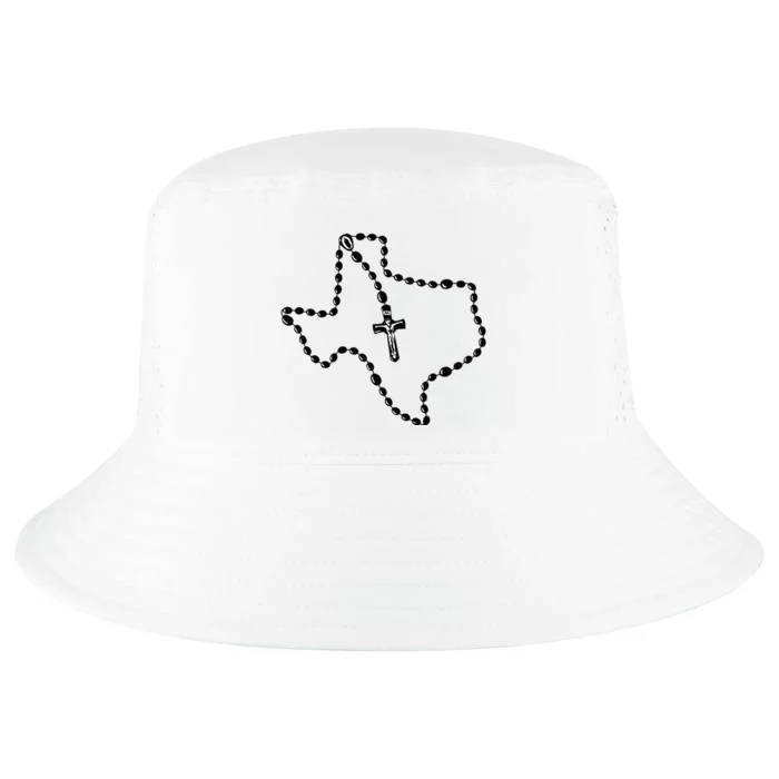 Texas State Map Catholic Rosary Cool Comfort Performance Bucket Hat