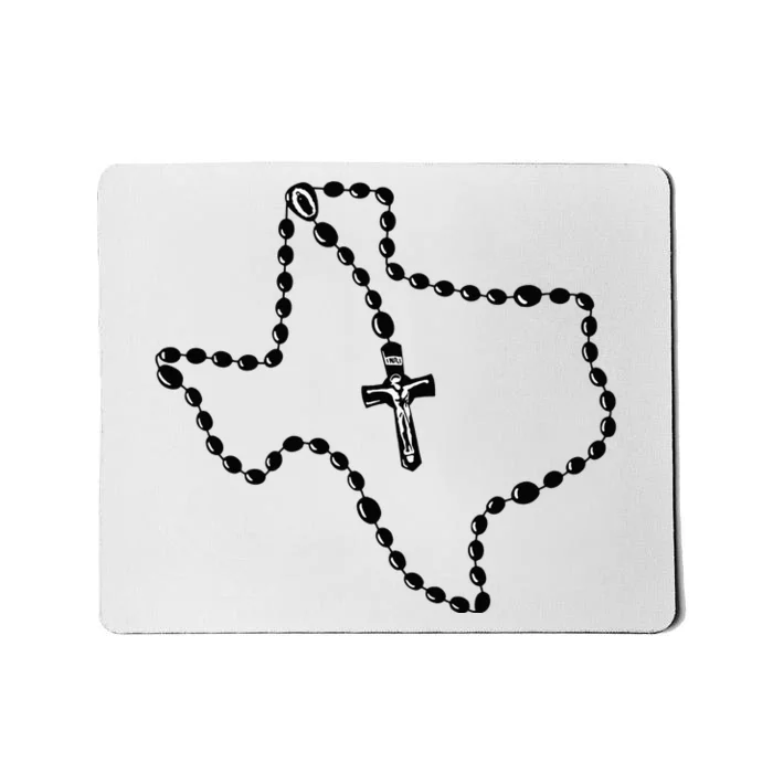 Texas State Map Catholic Rosary Mousepad