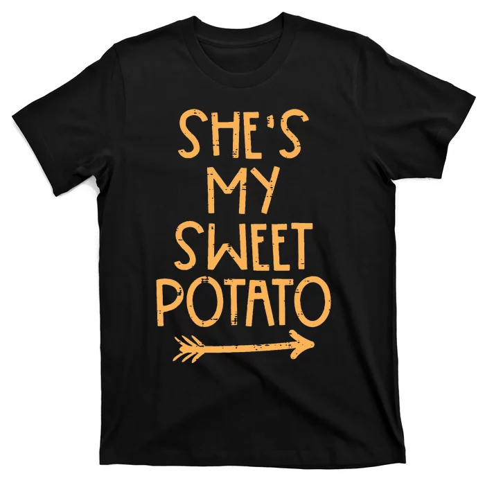 Thanksgiving Shes My Sweet Potato Matching Couple Fall T-Shirt