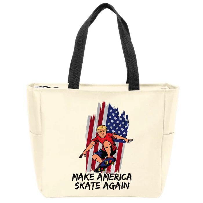 Trump Skateboard Make America Skate Again Zip Tote Bag