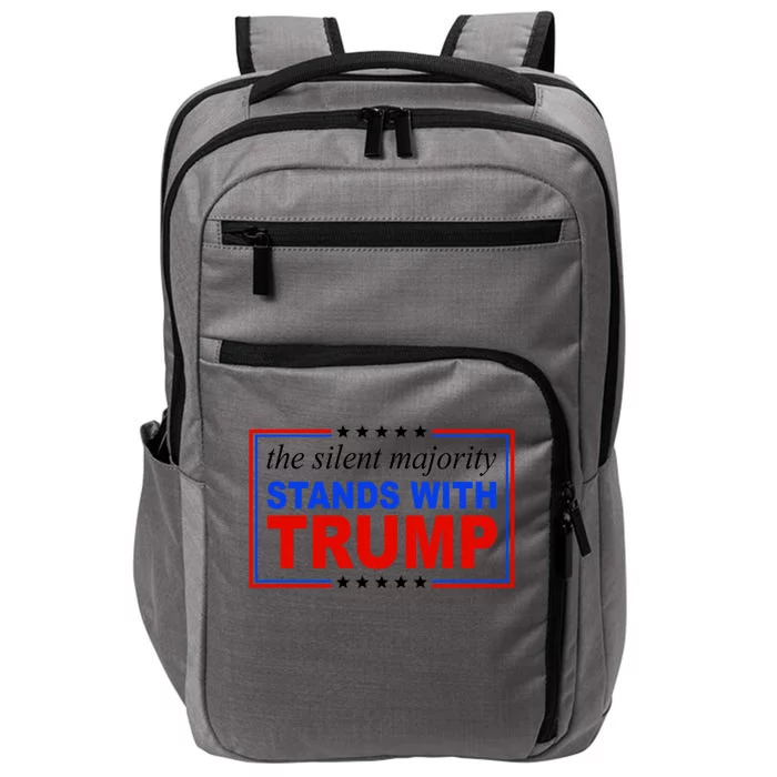 The Silent Majority Stands With Trump Usa Flag Trump 2024 Gift Impact Tech Backpack