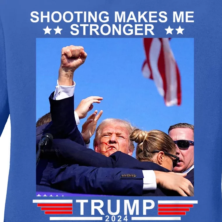 Trump Shooting Makes Me Stronger Shooting Makes Me Stronger Trump 2024 Ladies Long Sleeve Shirt