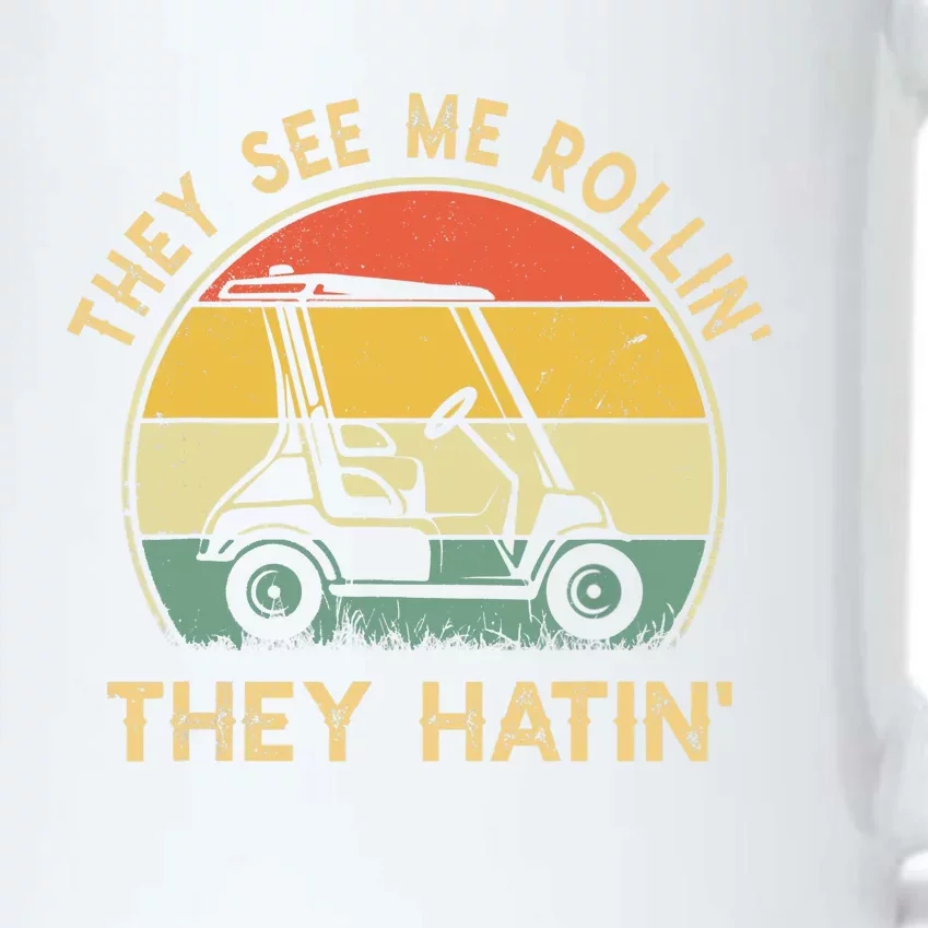 They See Me Rollin They Hatin Golfer Funny Golf Cart Black Color Changing Mug