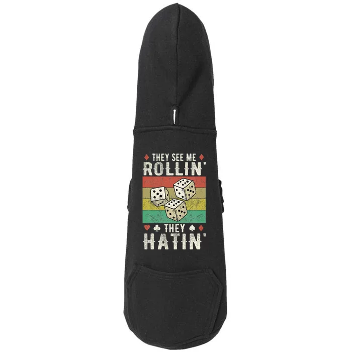 They See Me Rollin They Hatin Vintage Dice Doggie 3-End Fleece Hoodie