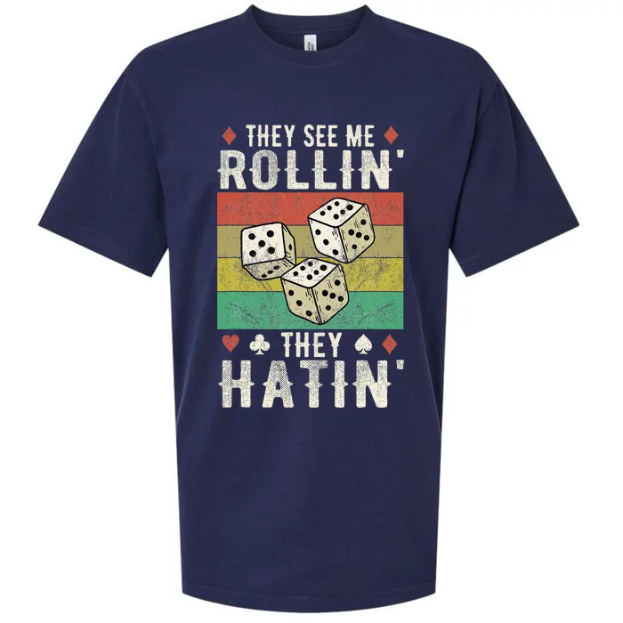 They See Me Rollin They Hatin Vintage Dice Sueded Cloud Jersey T-Shirt