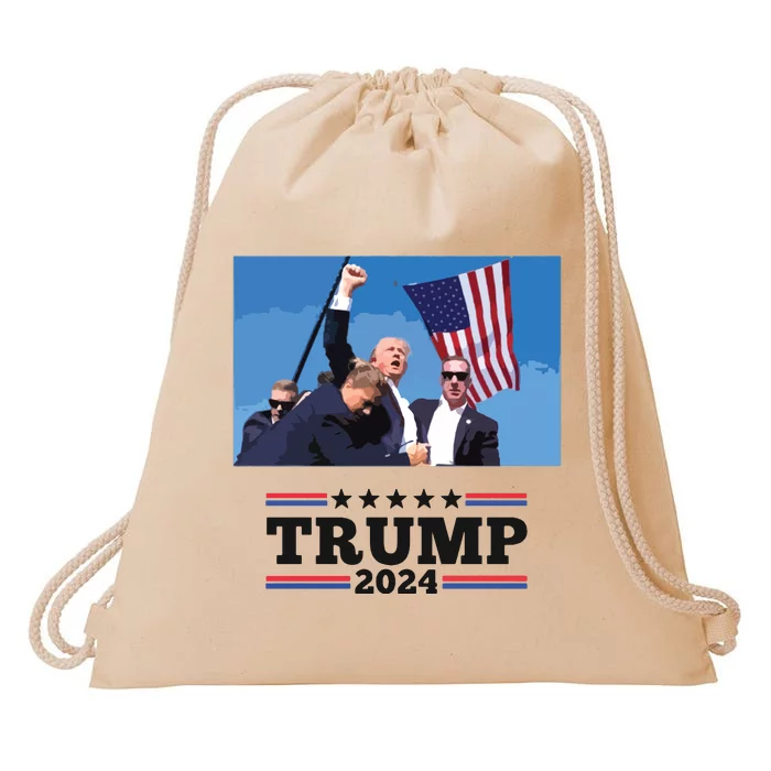 Trump Shooting Mugshot Trumpshirt Shot Drawstring Bag