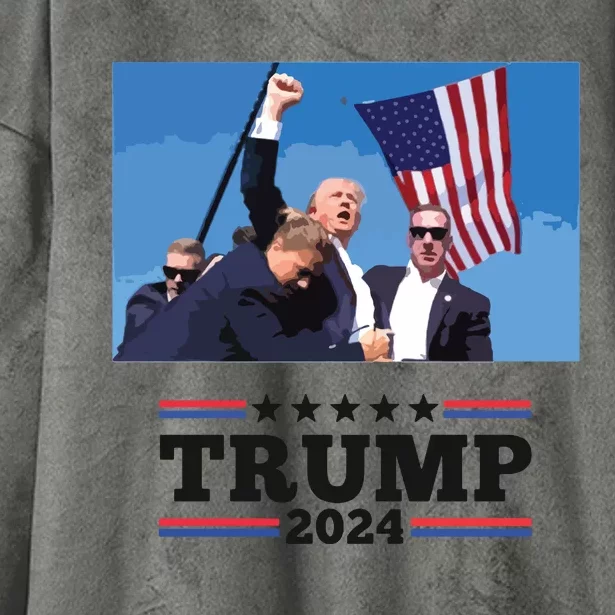 Trump Shooting Mugshot Trumpshirt Shot Hooded Wearable Blanket