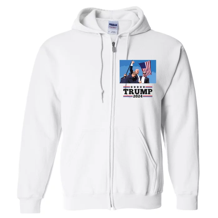 Trump Shooting Mugshot Trumpshirt Shot Full Zip Hoodie