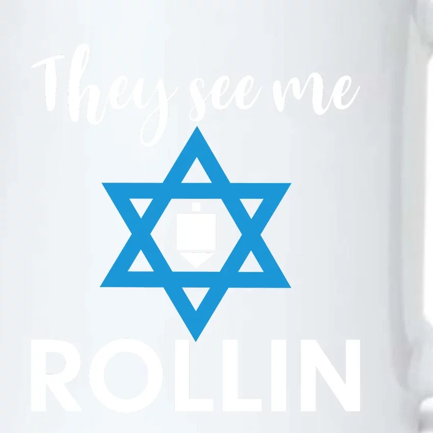 They See Me Rollin Hanukkah Black Color Changing Mug