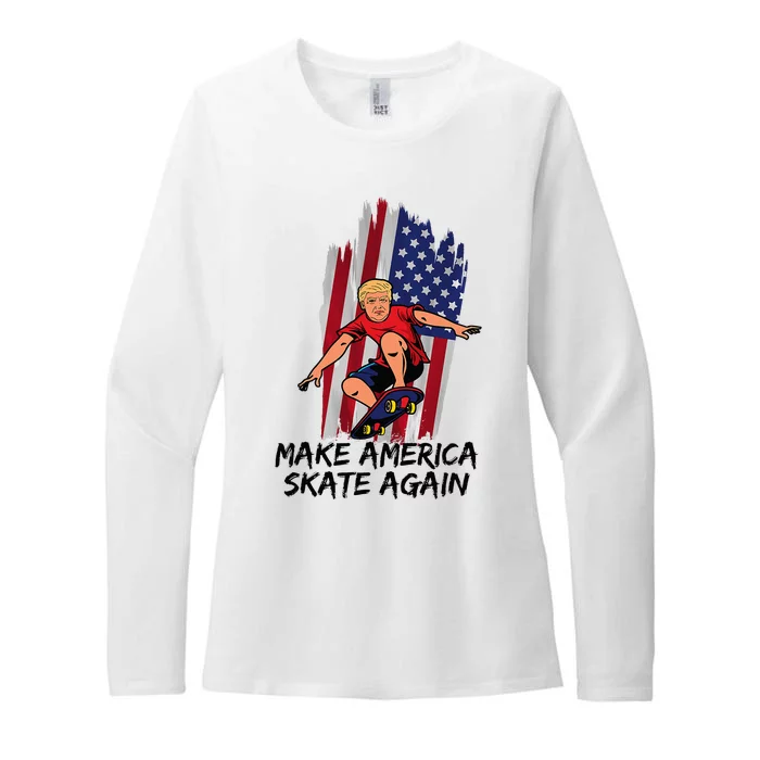 Trump Skateboard Make America Skate Again Womens CVC Long Sleeve Shirt