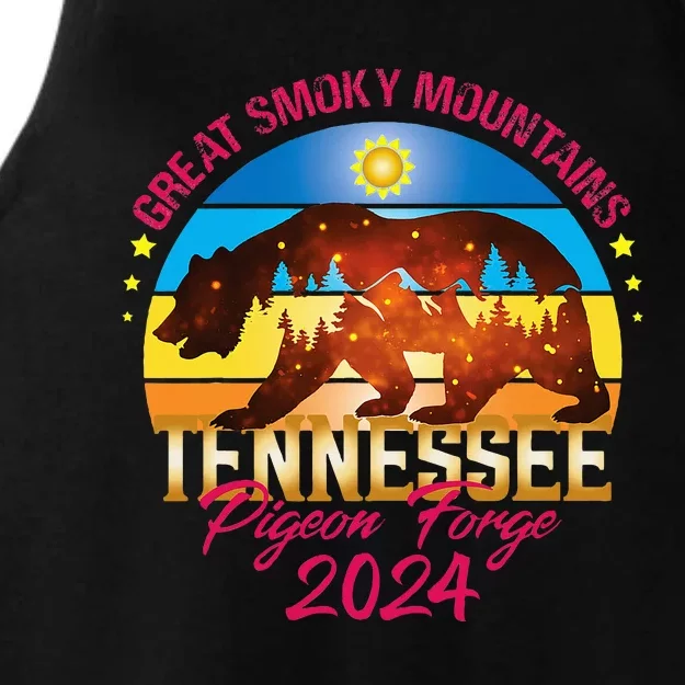 Tennessee Smoky Mountains Family Vacation 2024 Pigeon Forge Ladies Tri-Blend Wicking Tank