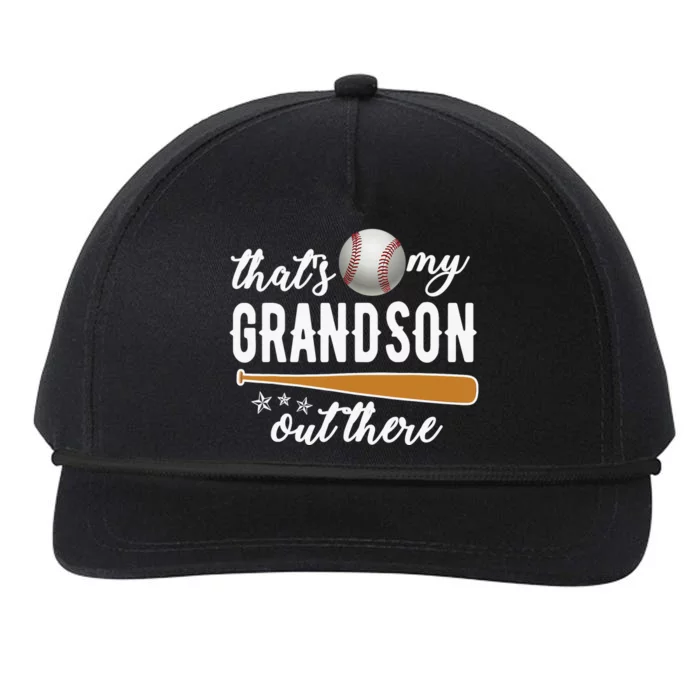 That S My Grandson Out There Gift Wo Baseball Grandma T Snapback Five-Panel Rope Hat