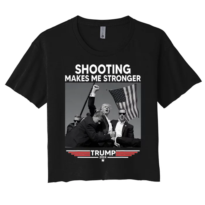 Trump Shooting Makes Me Stronger Shooting Women's Crop Top Tee