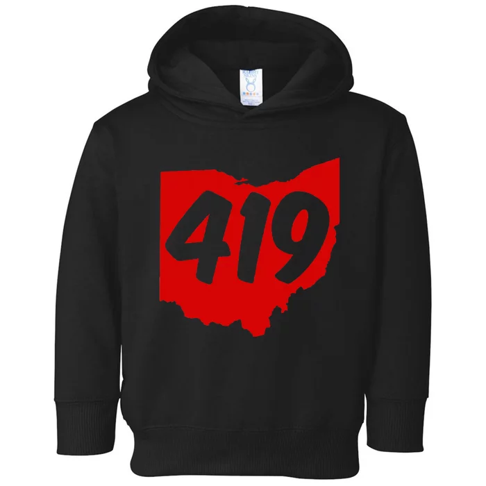 Toledo Sandusky Mansfield 419 Area Code Ohio Toddler Hoodie