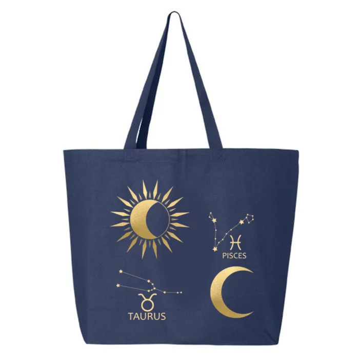 Taurus Sunpisces Moon Zodiac Gift 25L Jumbo Tote