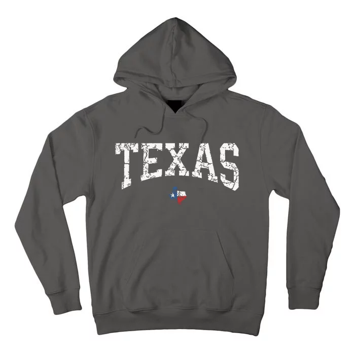 Texas State Map Flag Distressed Tall Hoodie