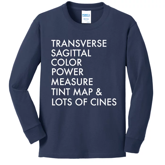 Transverse Sagittal Measure Sonographer Ultrasound Tech Kids Long Sleeve Shirt