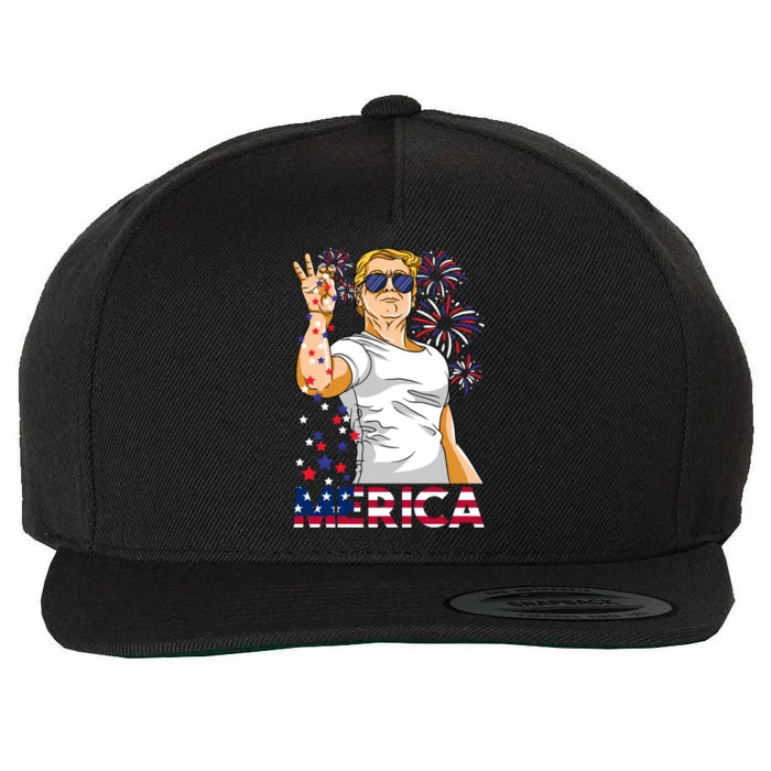 Trump Salt Merica Make Usa Great Again Usa Flag Gift Wool Snapback Cap