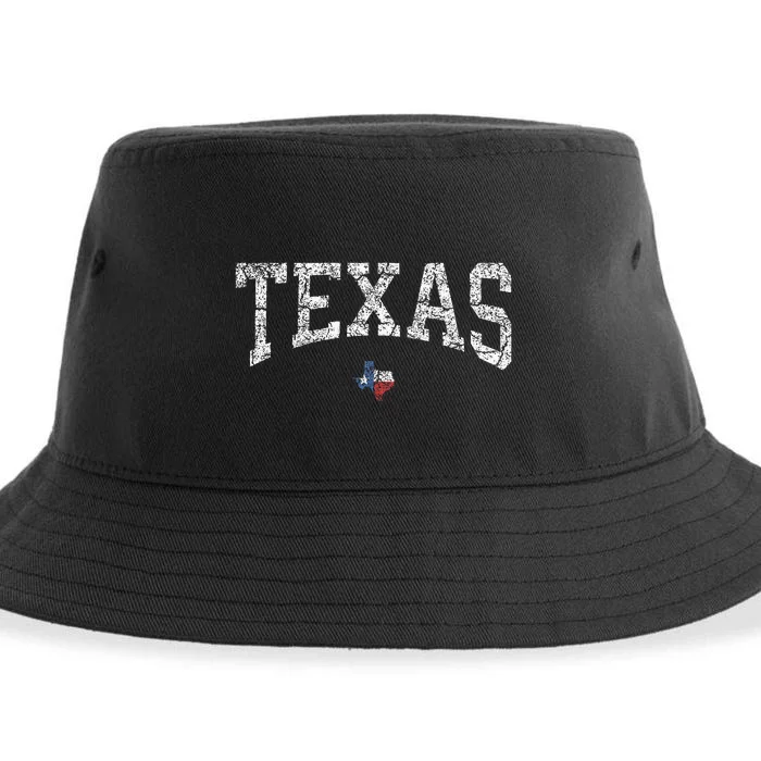 Texa State Map Flag Distressed Sustainable Bucket Hat