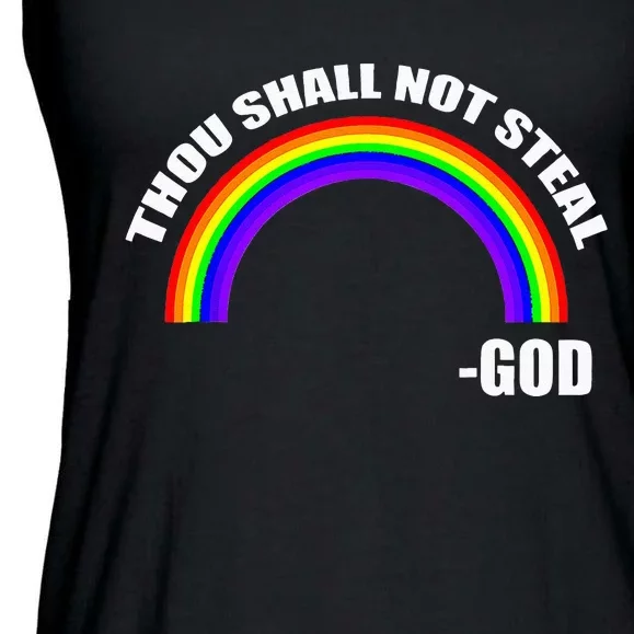 Thou Shall Not Steal Gods Rainbow Ladies Essential Flowy Tank