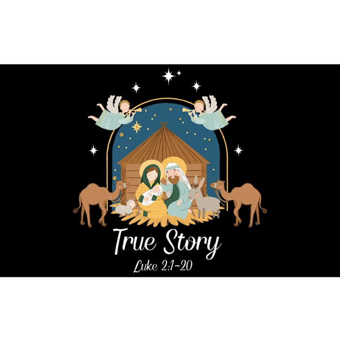 True Story Nativity Scene Christmas Baby Jesus Christian Bumper Sticker