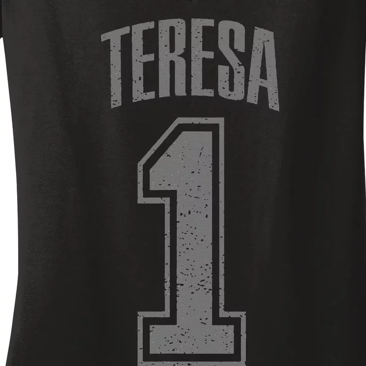 Teresa Supporter Number 1 Biggest Fan Women's V-Neck T-Shirt