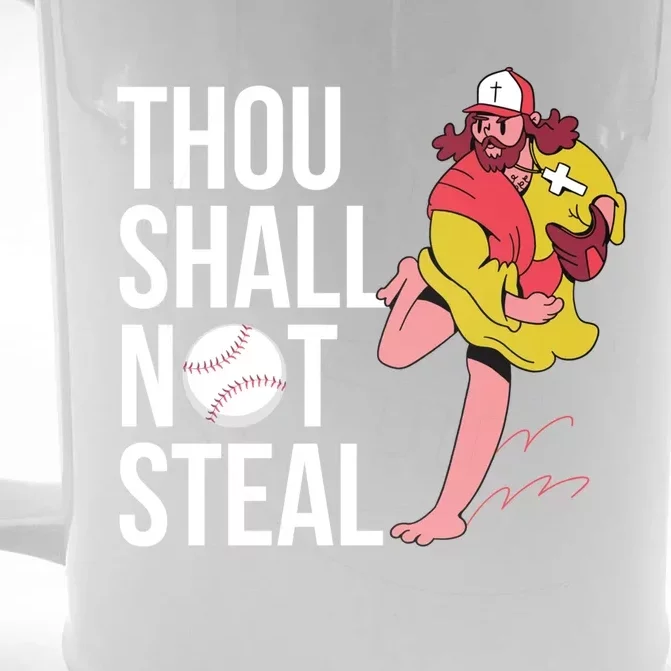 Thou Shall Not Steal Baseball Gift Front & Back Beer Stein