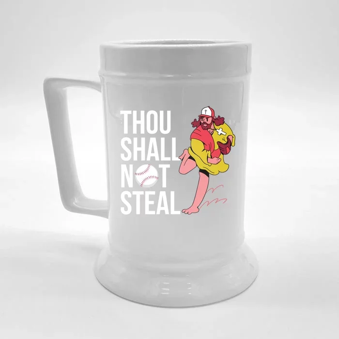 Thou Shall Not Steal Baseball Gift Front & Back Beer Stein