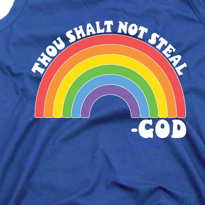 Thou Shall Not Steal Exodus 20:15 Rainbow Shalt Not Steal Gift Tank Top