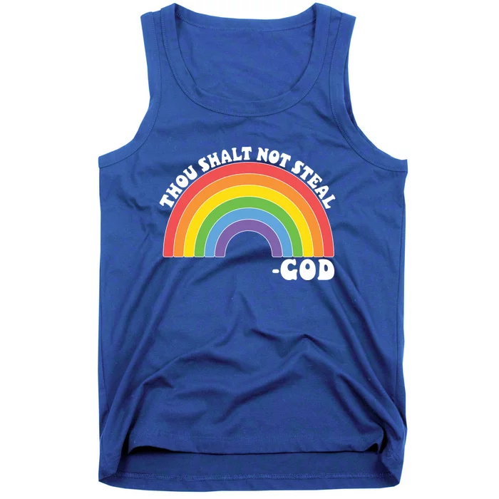 Thou Shall Not Steal Exodus 20:15 Rainbow Shalt Not Steal Gift Tank Top