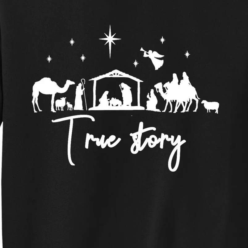 True Story Nativity Christmas Baby Jesus Manger Sweatshirt