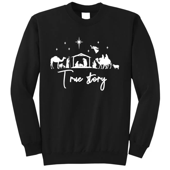 True Story Nativity Christmas Baby Jesus Manger Sweatshirt