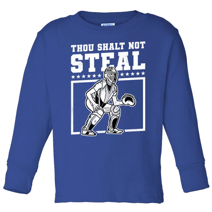 Thou Shalt Not Steal Baseball Cool Gift Toddler Long Sleeve Shirt