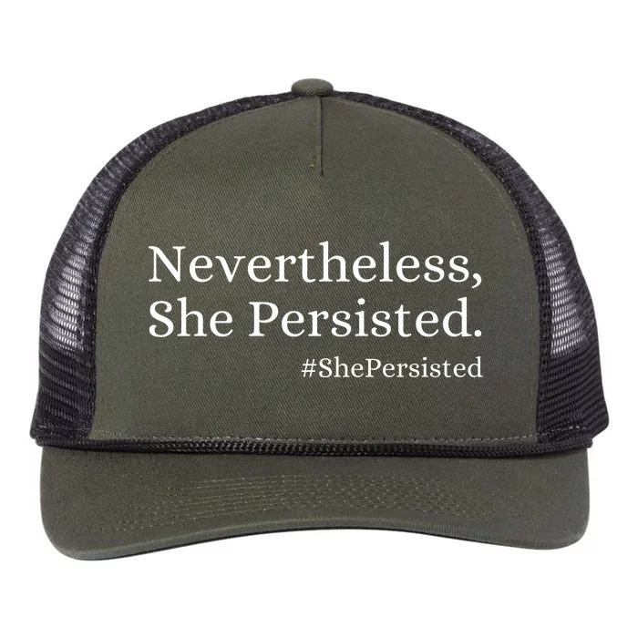 That Says Nevertheless She Persisted Retro Rope Trucker Hat Cap