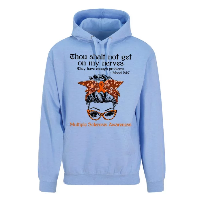 Thou Shalt Not Get On My Nerves Multiple Sclerosis Awareness Messy Bun MS Unisex Surf Hoodie