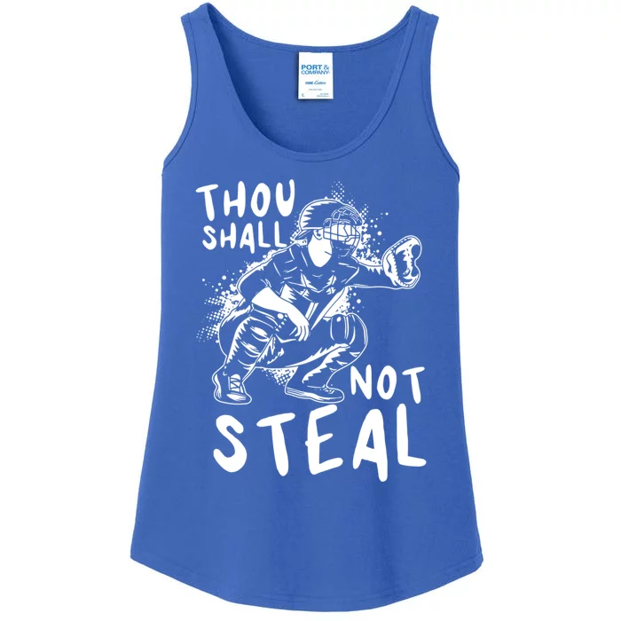 Thou Shall Not Steal Softball Catcher Gift Ladies Essential Tank