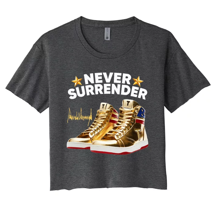 Trump Sneakers Never Surrender Women's Crop Top Tee